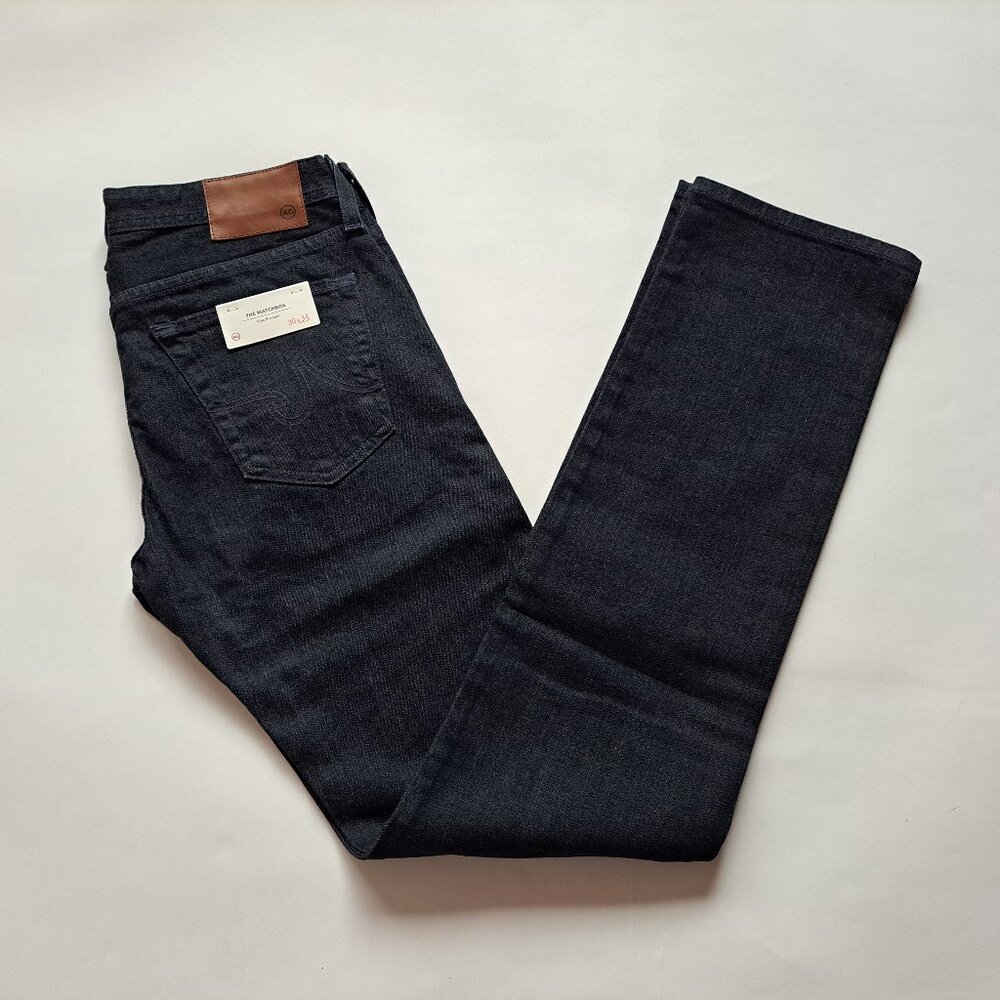 NEW AG Men's Matchbox Slim Straight Black Jeans Size 30